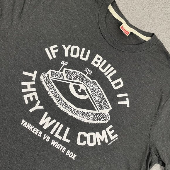 Yankees Vs White Sox Homage Shirt M Gray If You Build It MLB Short Sleeve Tee - Picture 1 of 9